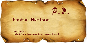 Pacher Mariann névjegykártya