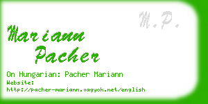 mariann pacher business card